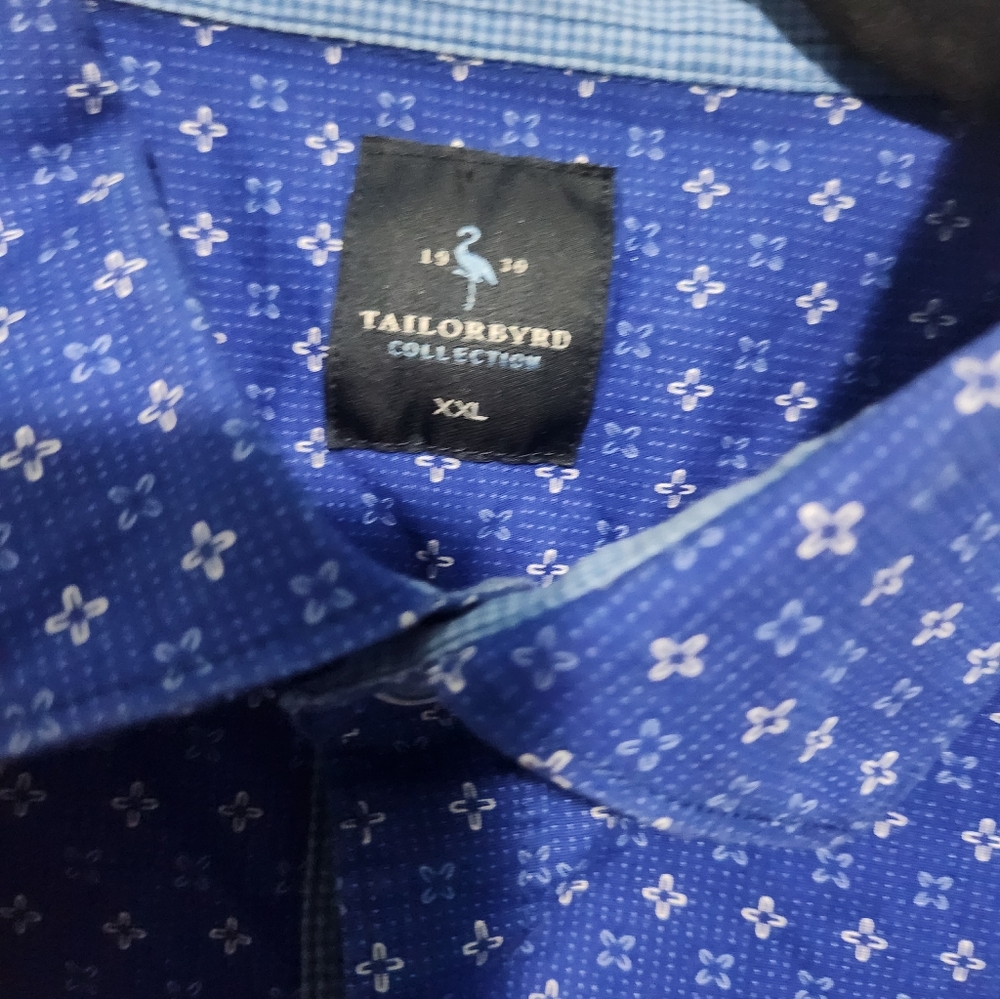 Tailorbyrd Collection Blue Patterned Button Up Me… - image 3